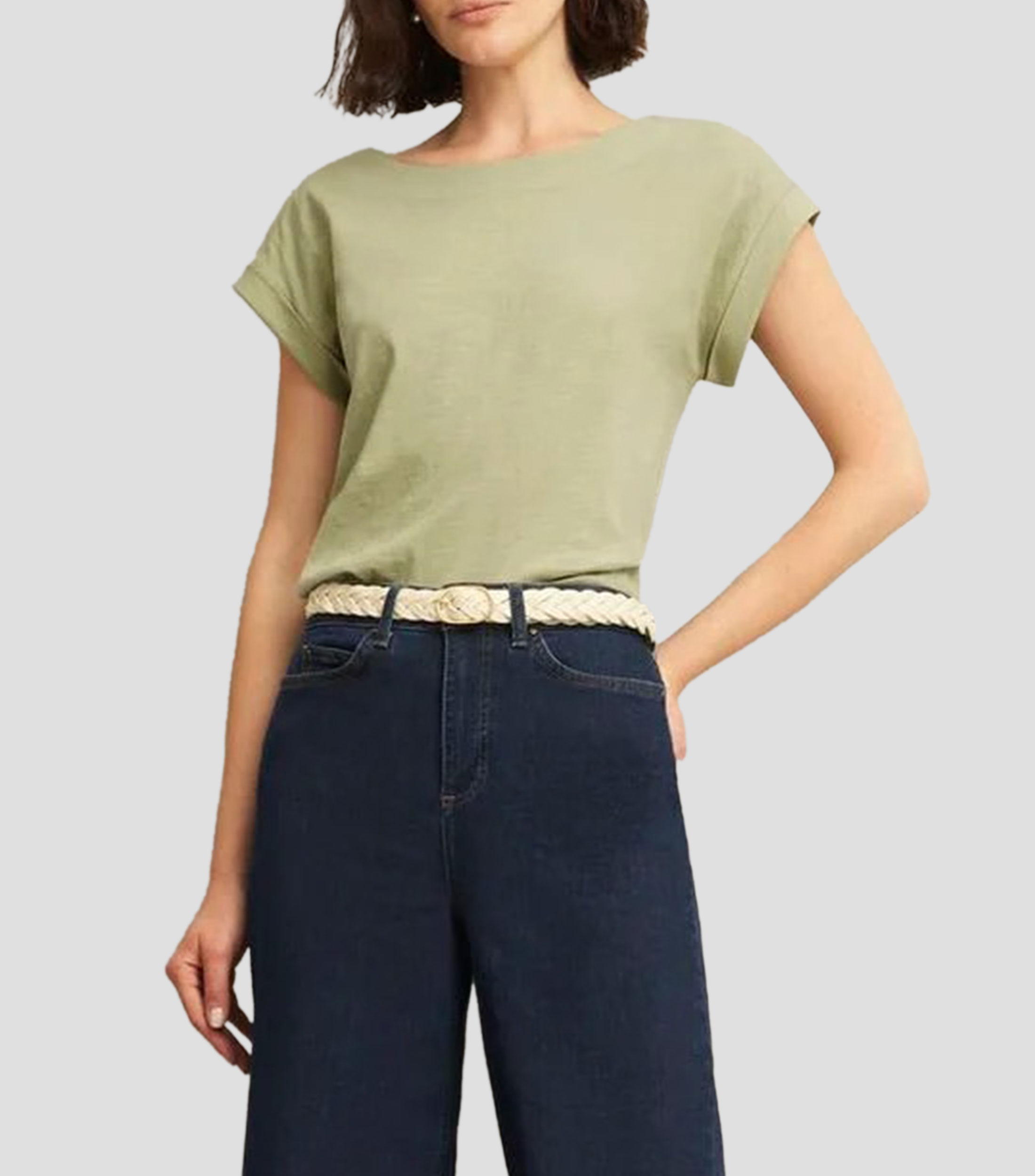 Playera de cuello redondo con manga corta Mujer